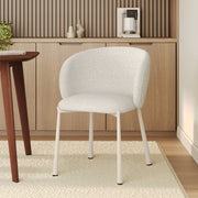 Chaise Danaë en tissu texturé écru chiné pieds beige