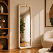 Miroir rectangulaire Silk laqué blanc cassé 160 x 60 cm