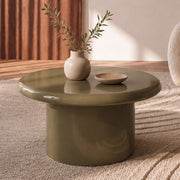 Ambiance table basse Apoline vert kaki glossy – Maison Pavane