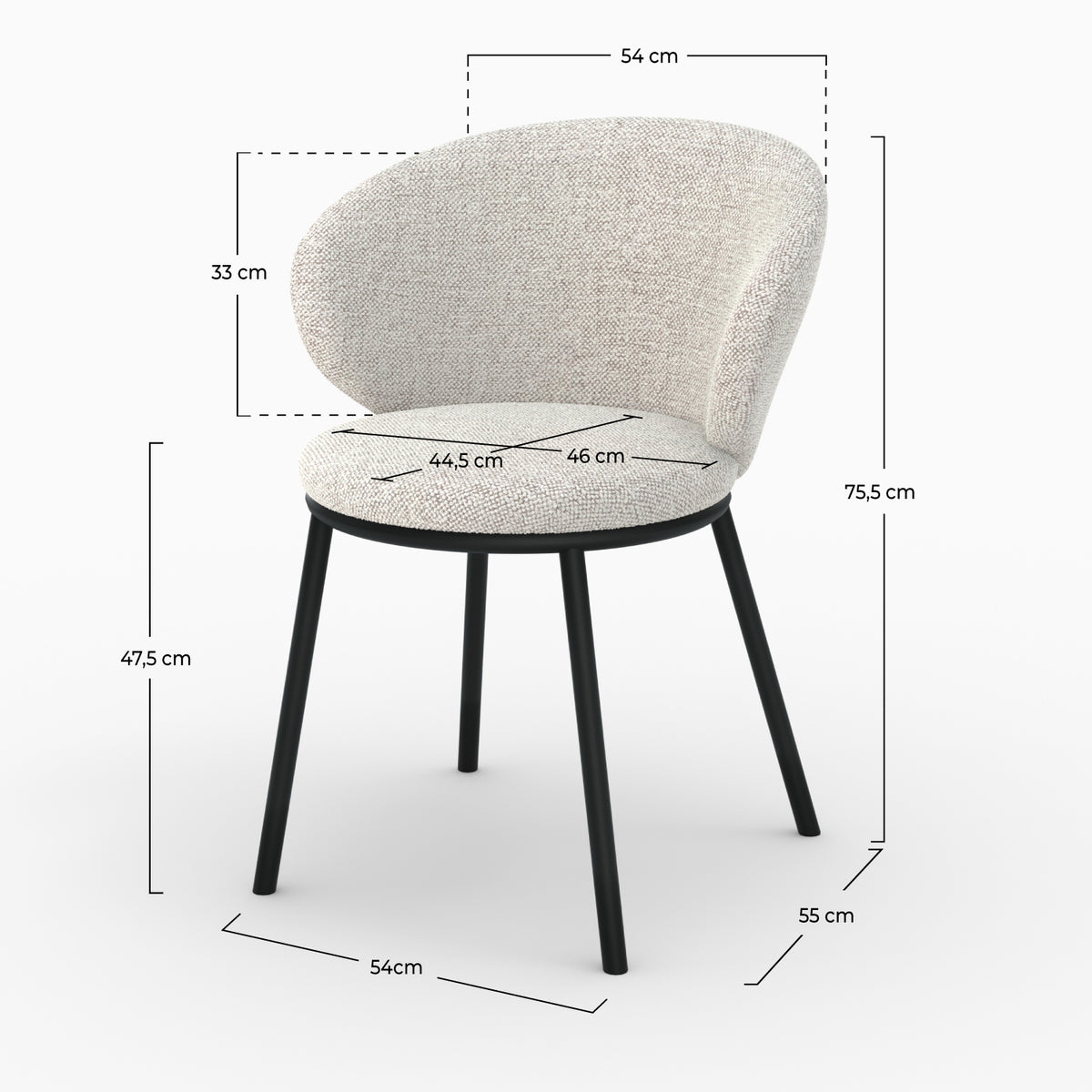 angele chaise tissu beige pieds noirs