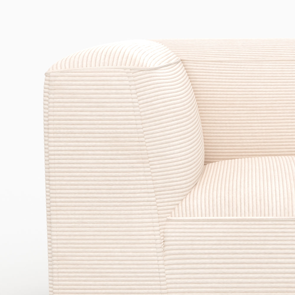 Angle droit modulable Mina canapé blanc cassé velours