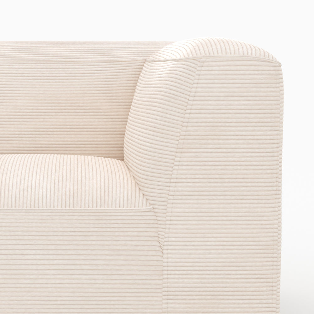 Angle gauche modulable Mina blanc cassé velours canapé