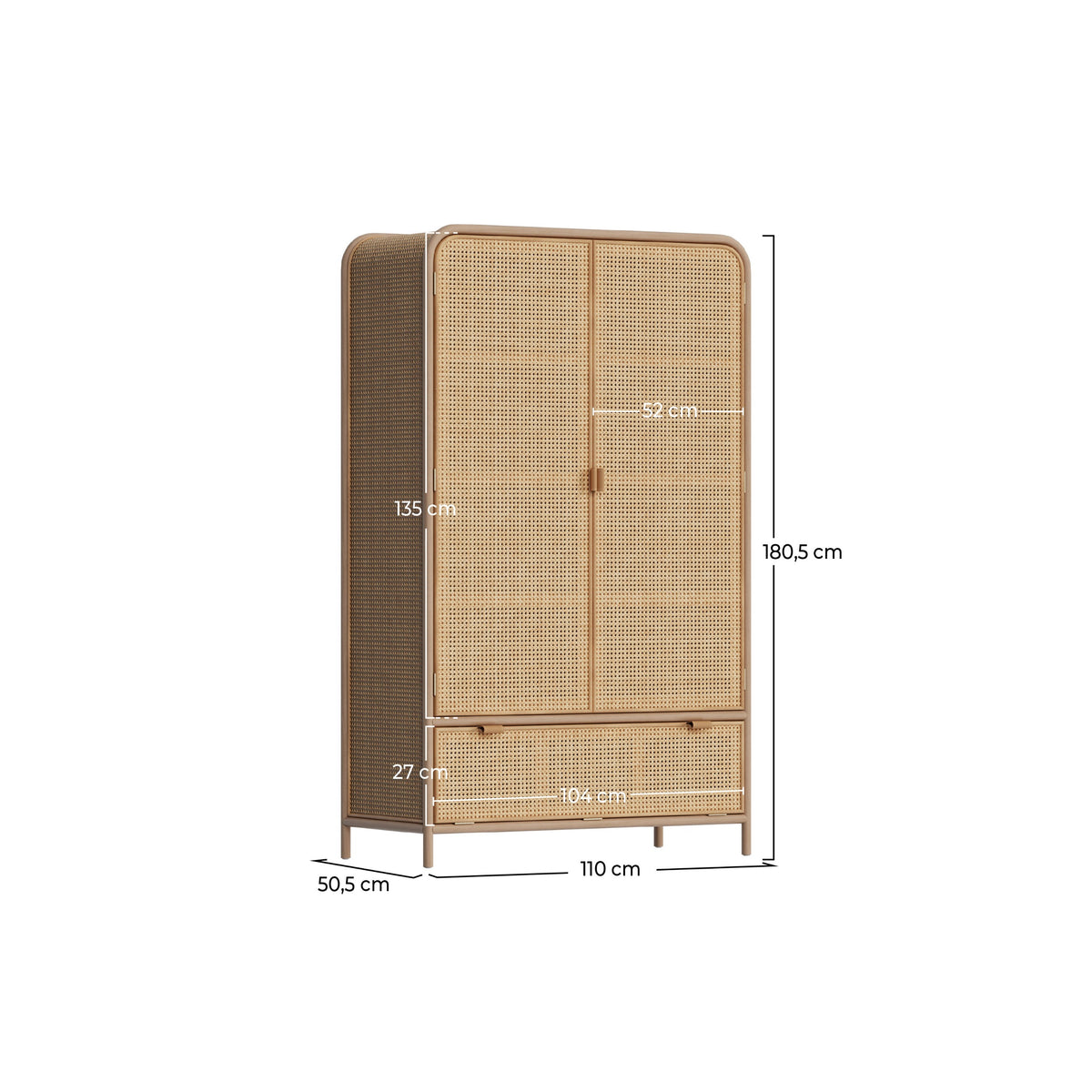 armoire alata en bois massif de pin et de teck