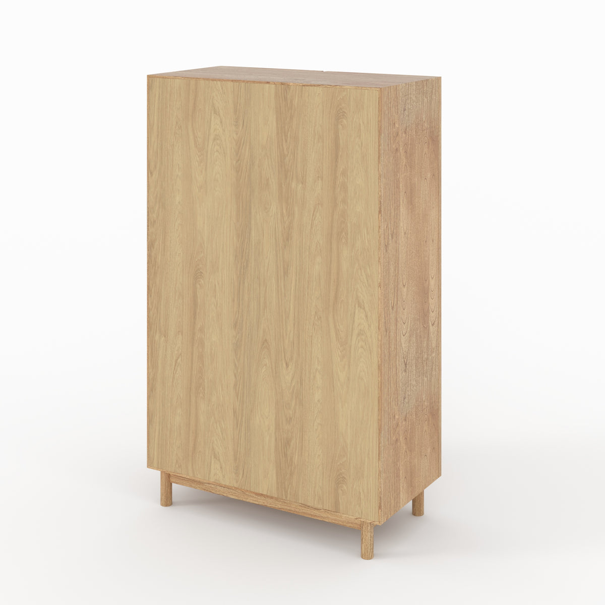 armoire delya en bois massif mindi et rotin