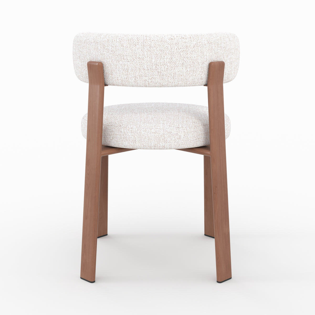 Aura chaise tissu texture blanc cassé pieds métal effet bois vue arrière