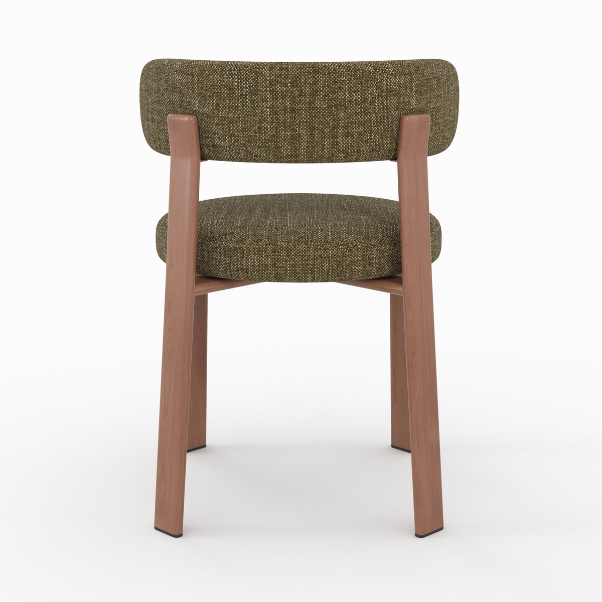 Aura chaise tissu texture vert kaki pieds métal effet bois vue arrière