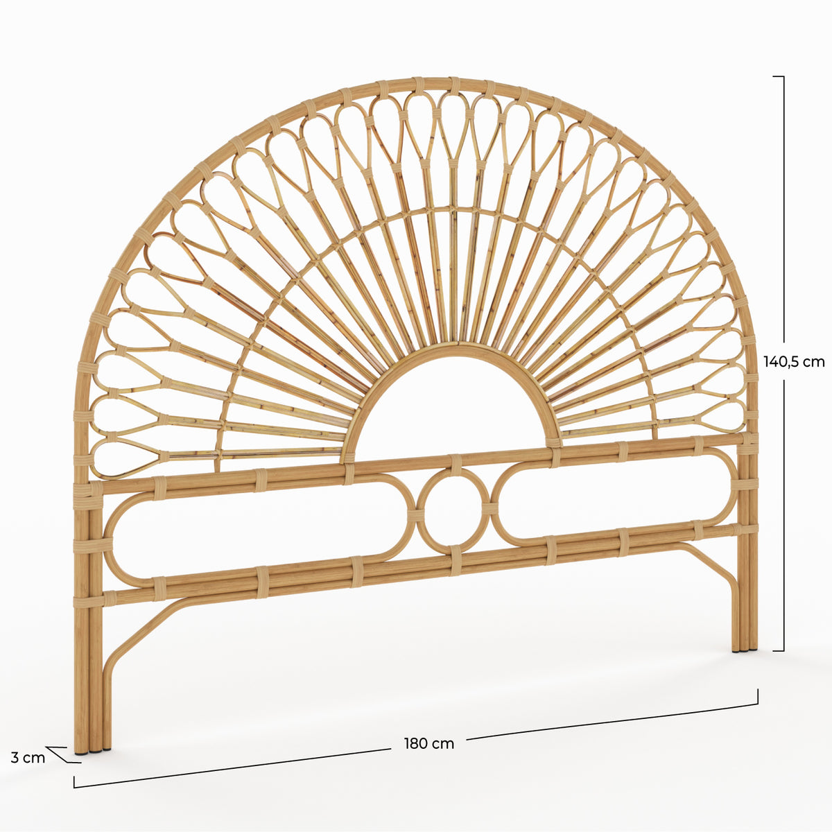 testata di letto Bahia 180 cm in rattan legno