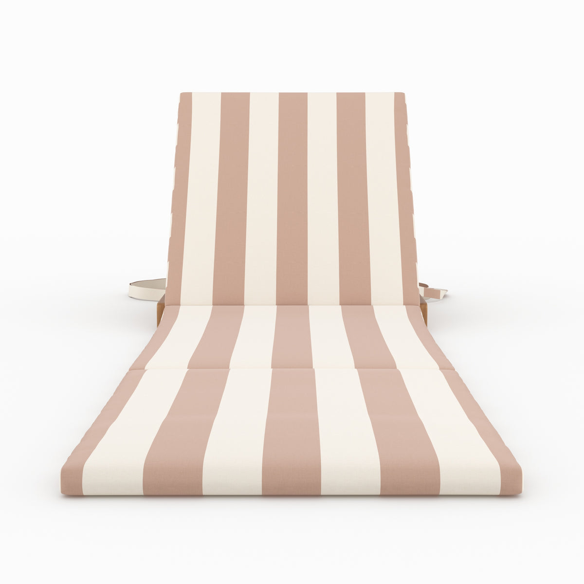 Balabac transat plage pliable rayé écru taupe vue face