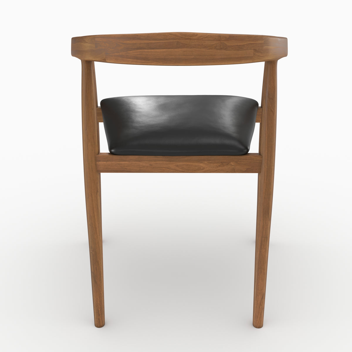 Bali chaises lot 2 teck vernis cuir noir