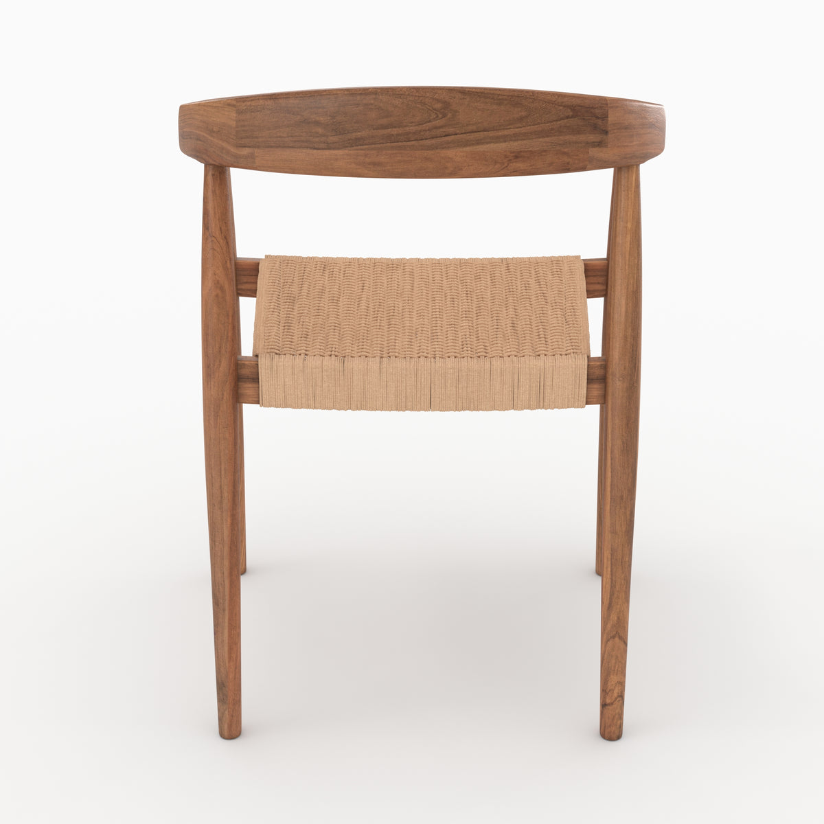 bali lot de 2 chaises en bois de teck et corde synthetique