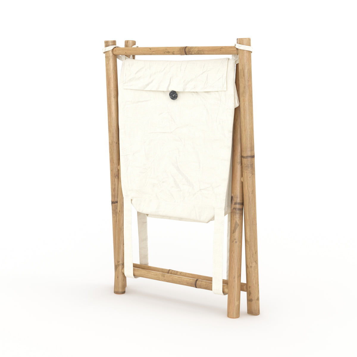 Bami panier linge style naturel tissu blanc