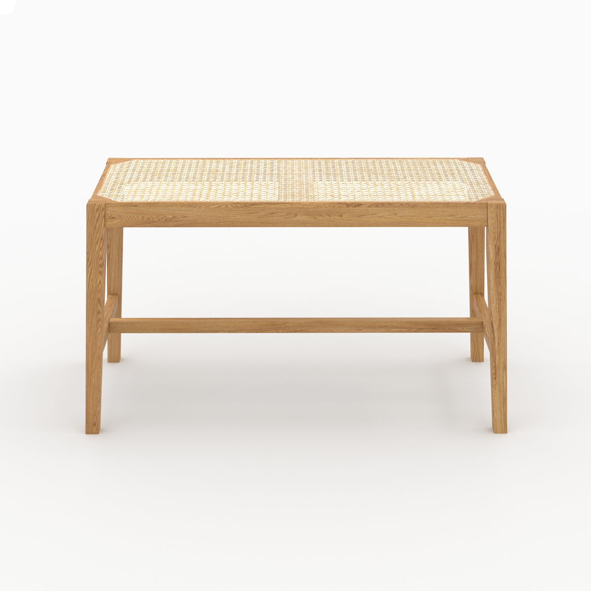 banc 2 places kappa en bois de chene massif et cannage