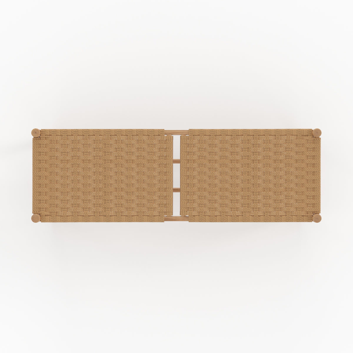 banc bois de chene massif avec tressage 2 places kepler
