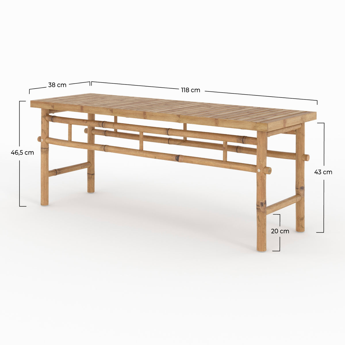 banc de jardin 2 places en bambou vadella
