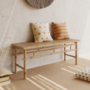 banc de jardin vadella en bois et bambou