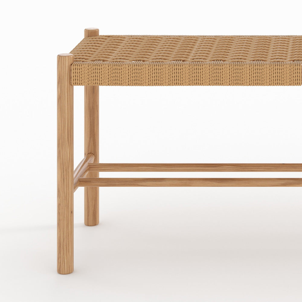 banc en bois chene massif avec tressage 2 places kepler