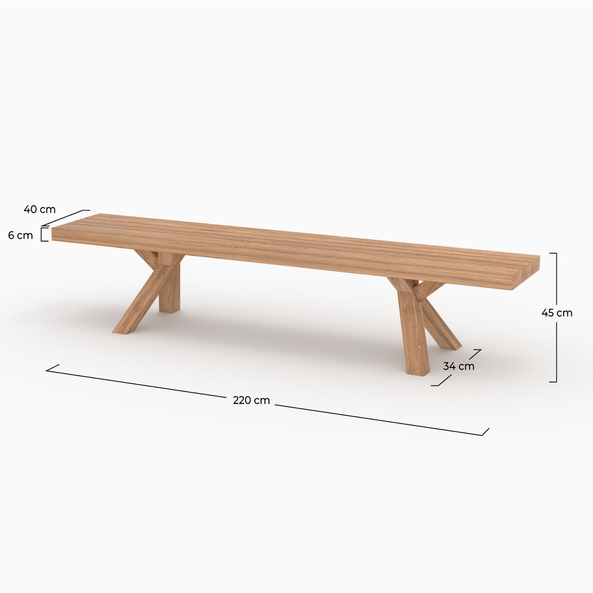 banc jardin soraya en bois de teck 4 personnes