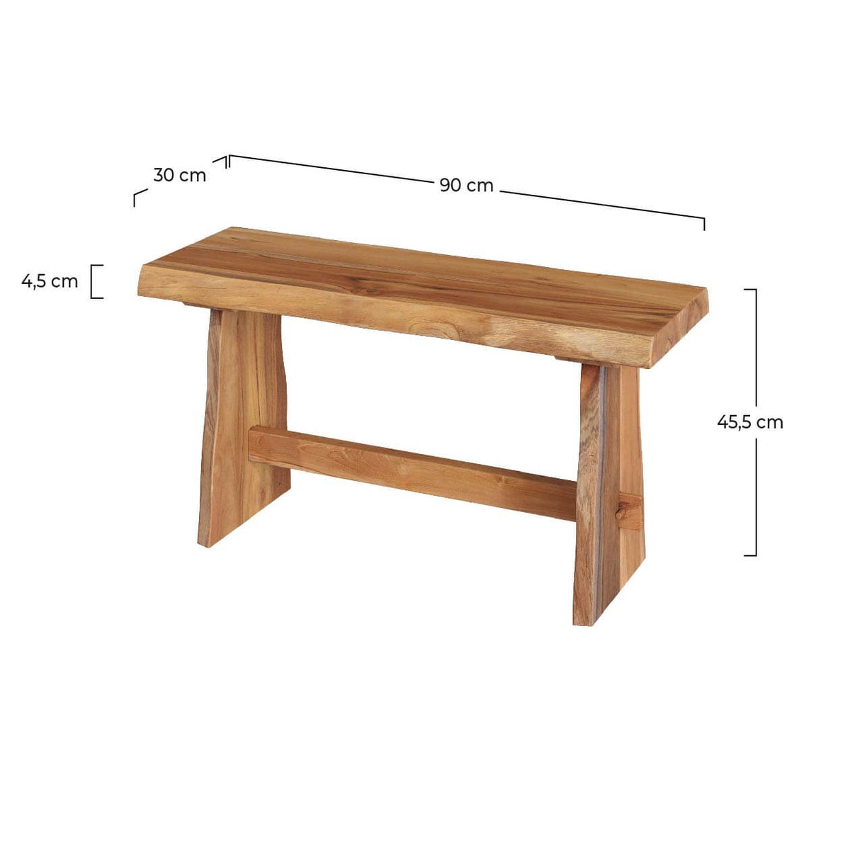 banco VIC in legno di teak riciclato 90 cm