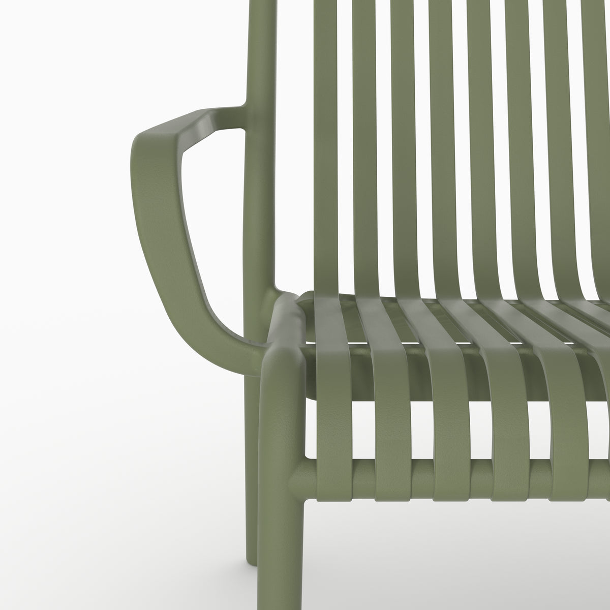 Banquette jardin Ivy vert kaki design moderne