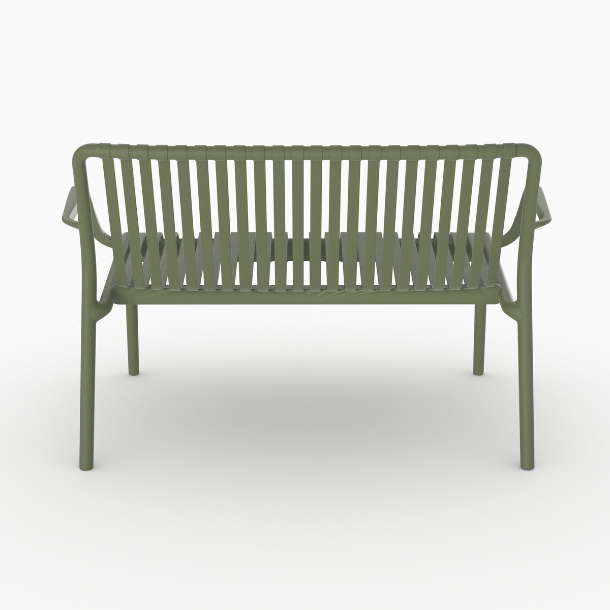 Banquette jardin Ivy vert kaki plastique terrasse