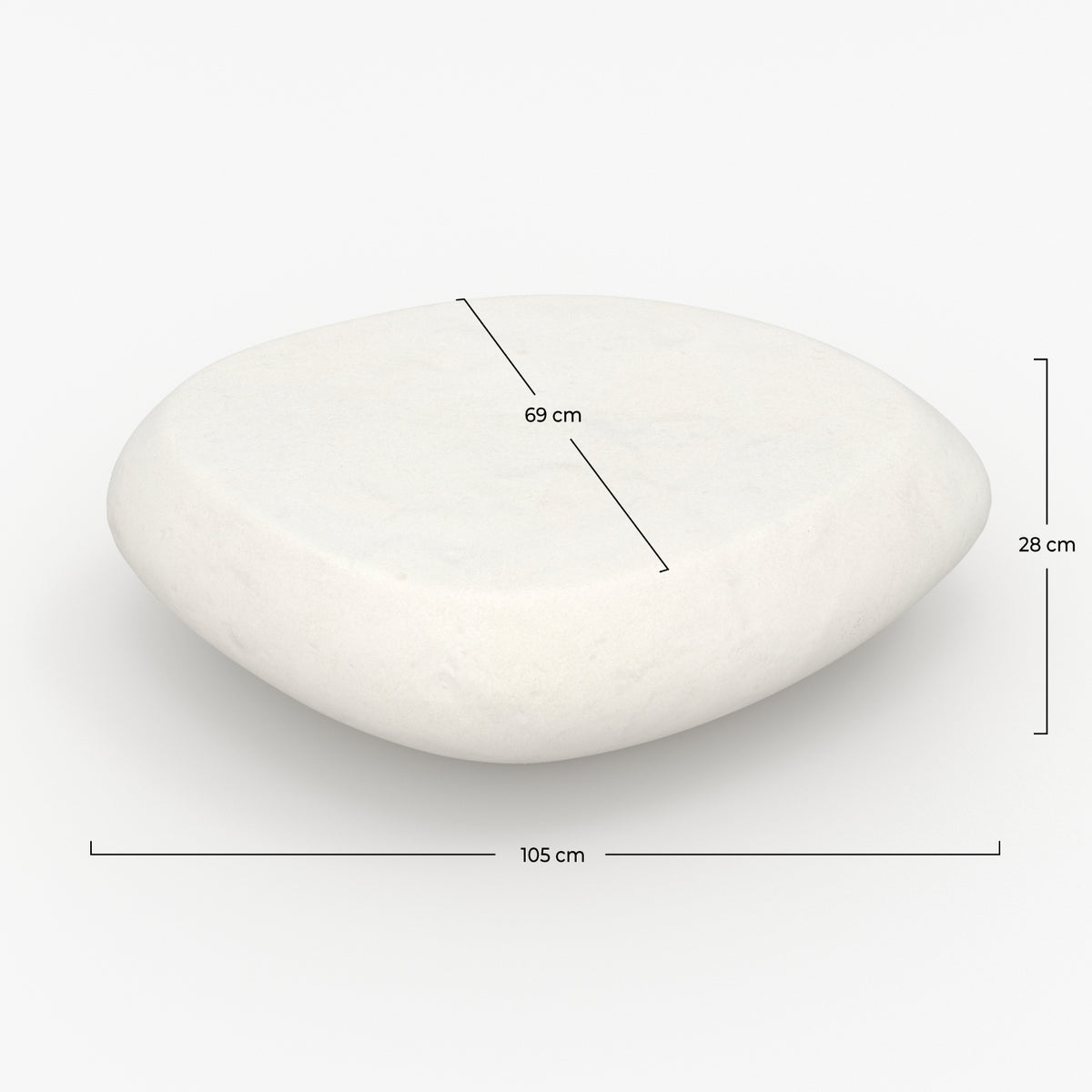 beton table basse maui 105cm ecru ovale