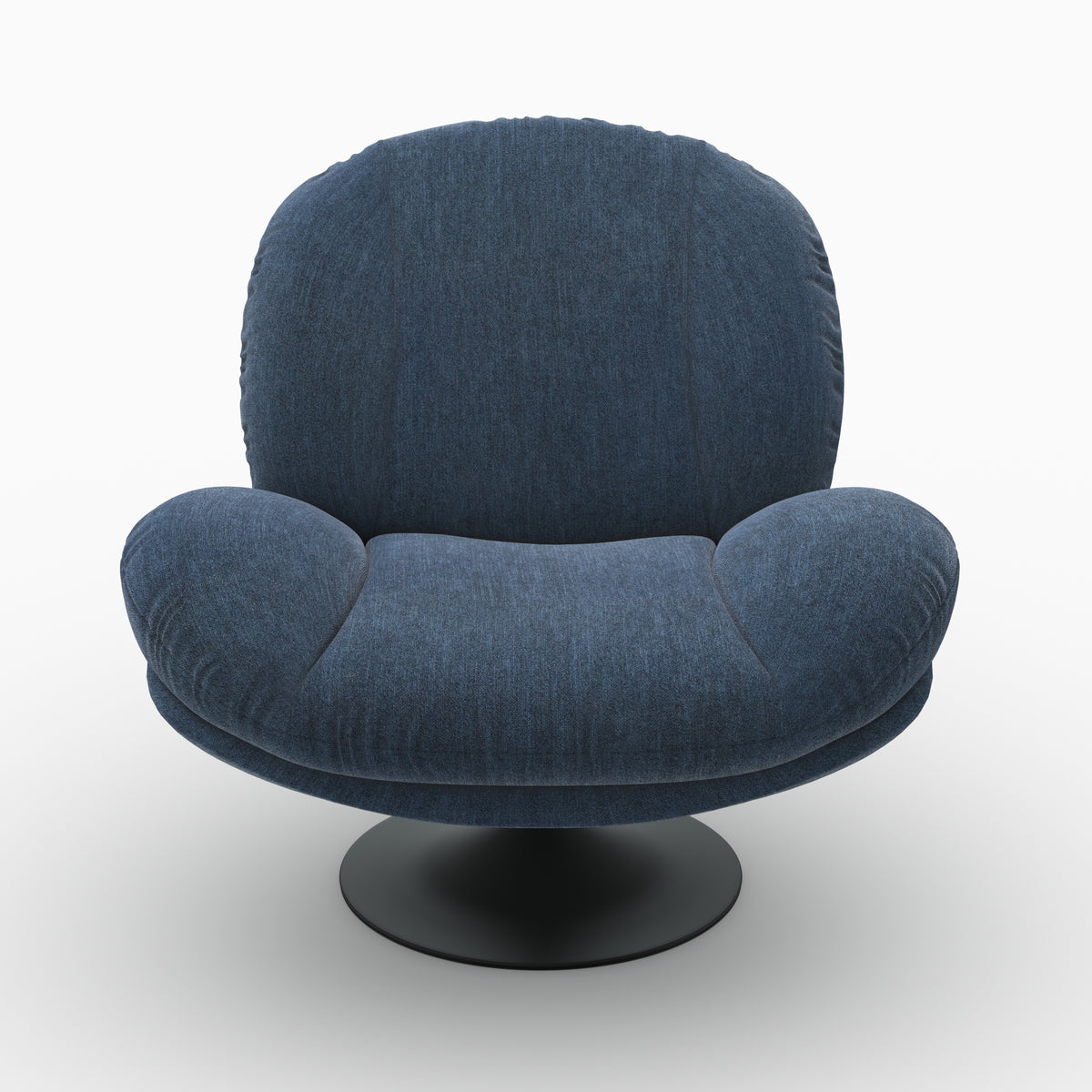 Bleu foncé fauteuil Ricci pivotant tissu velours