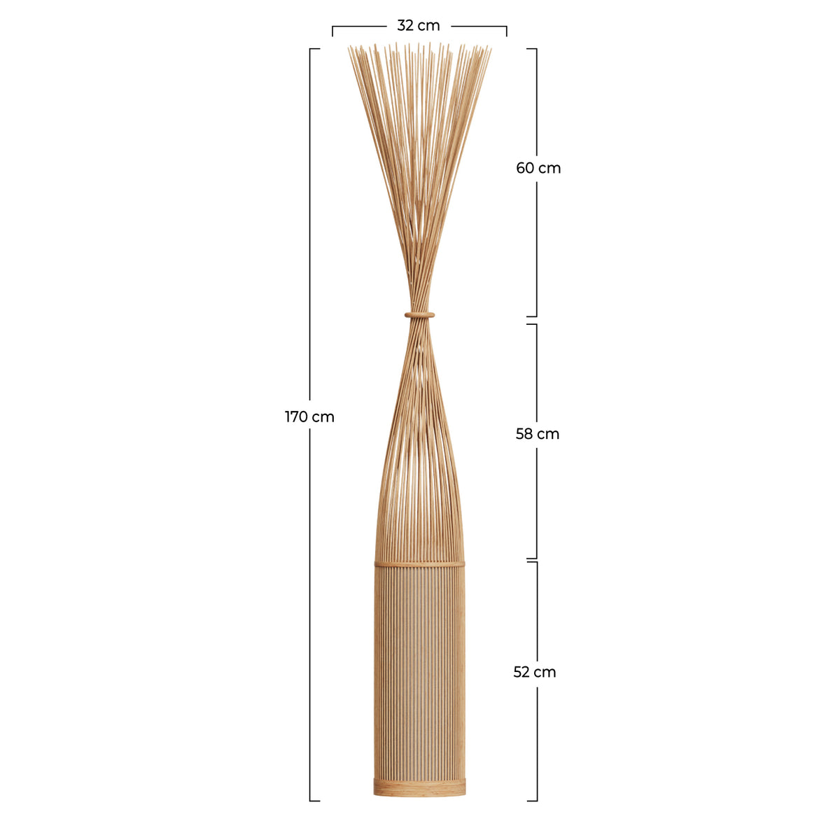 boheme lampadaire bambou naturel huron rdv deco