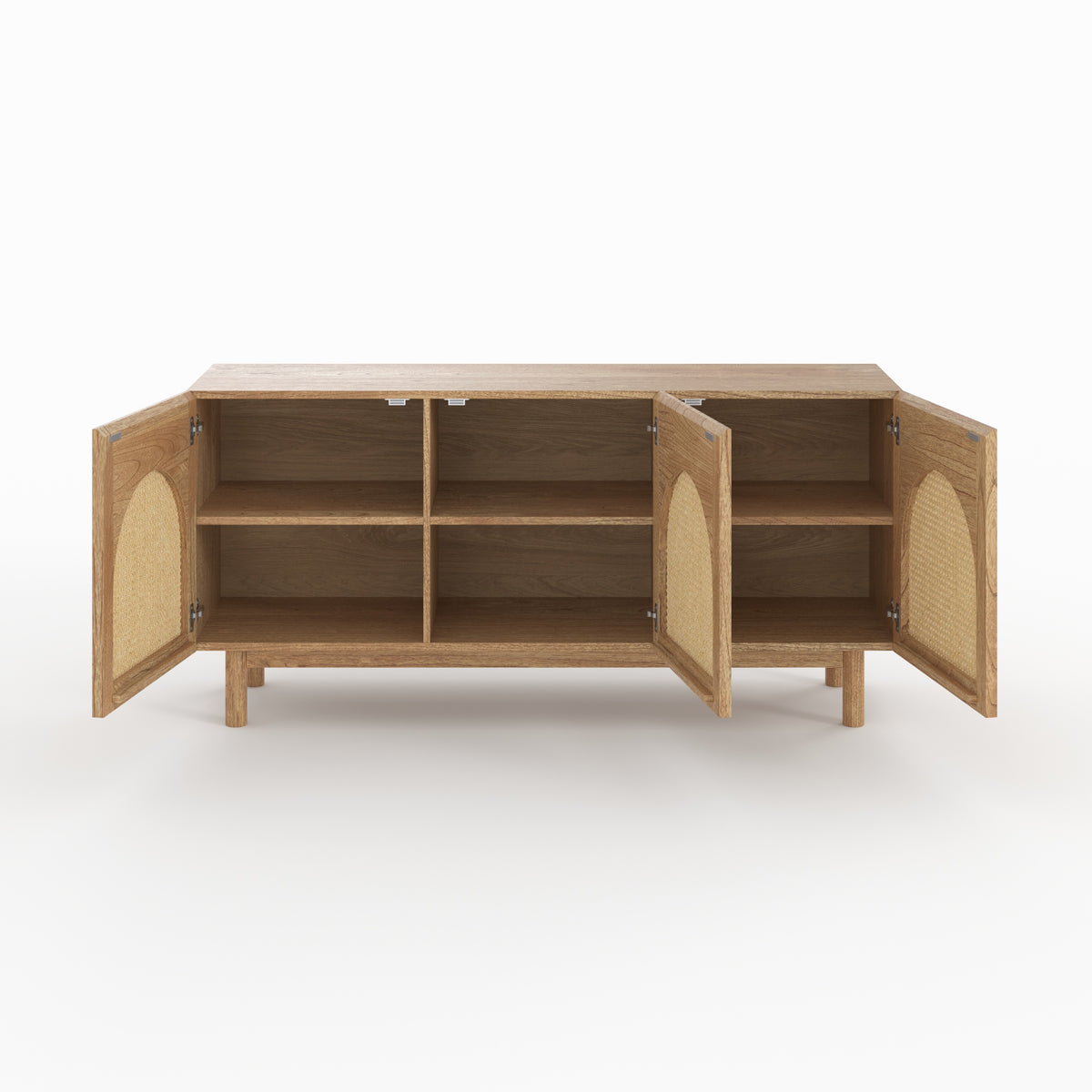 buffet delya bois de massif mindi et rotin rangement