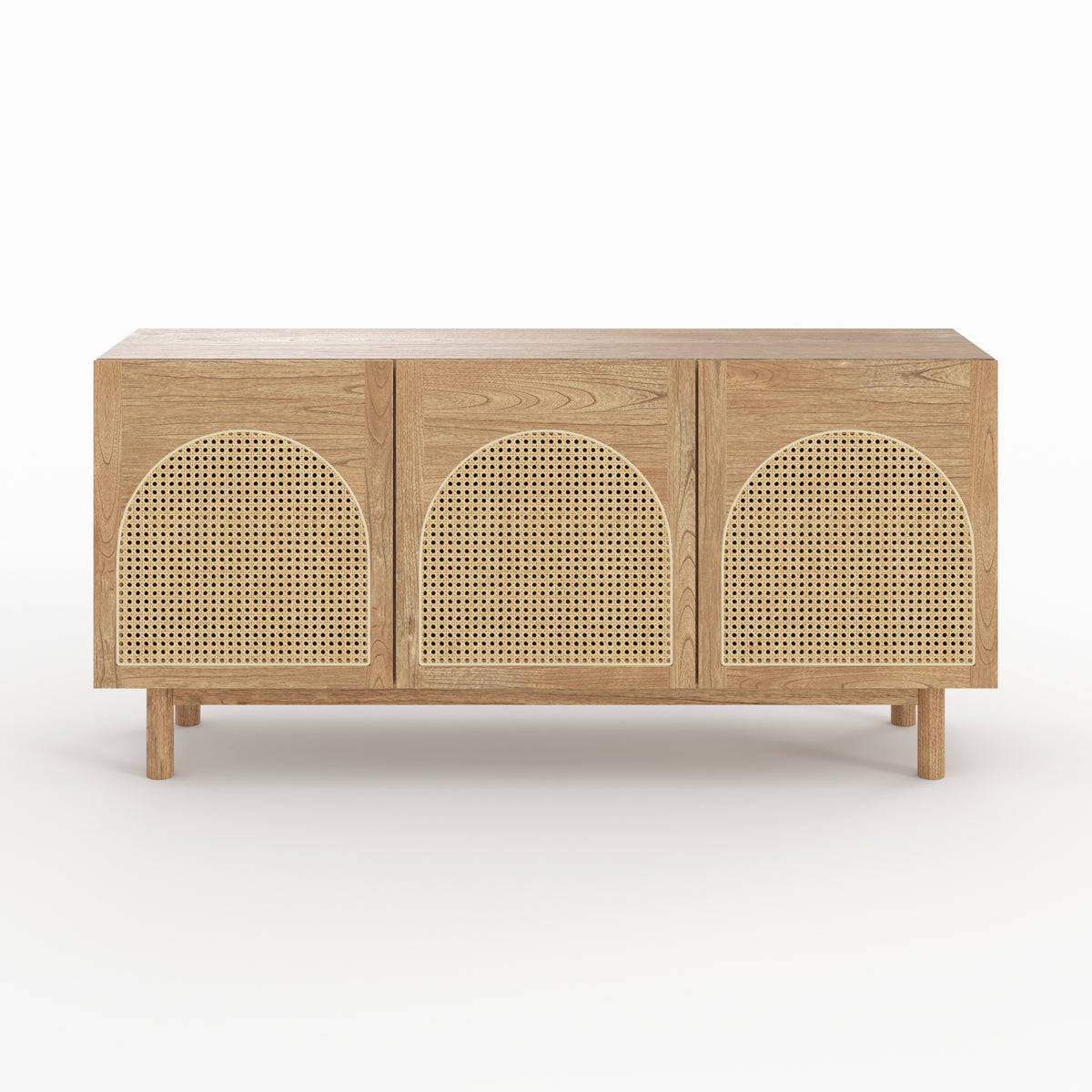 buffet delya en bois de massif mindi et rotin rdv deco