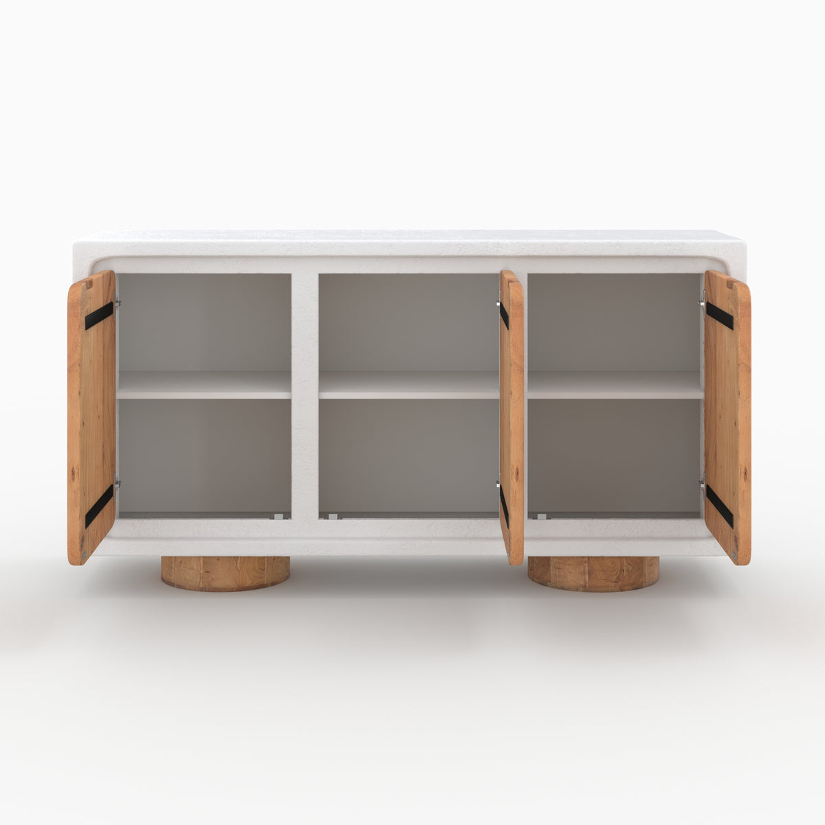 buffet eden 3 portes 6 niches en beton et bois