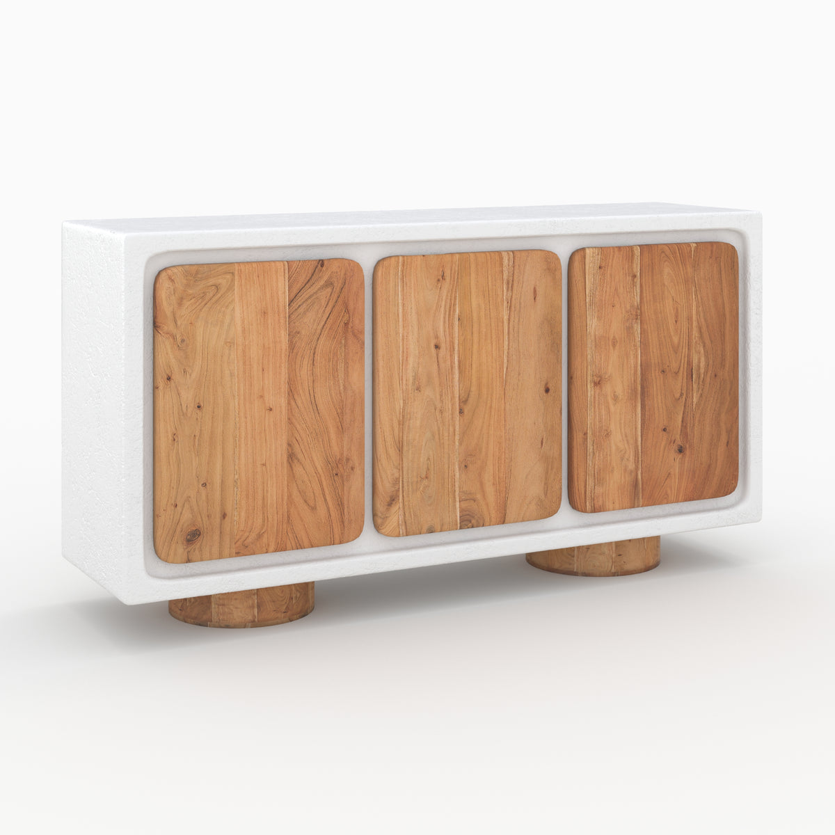 buffet eden en bois d acacia et beton