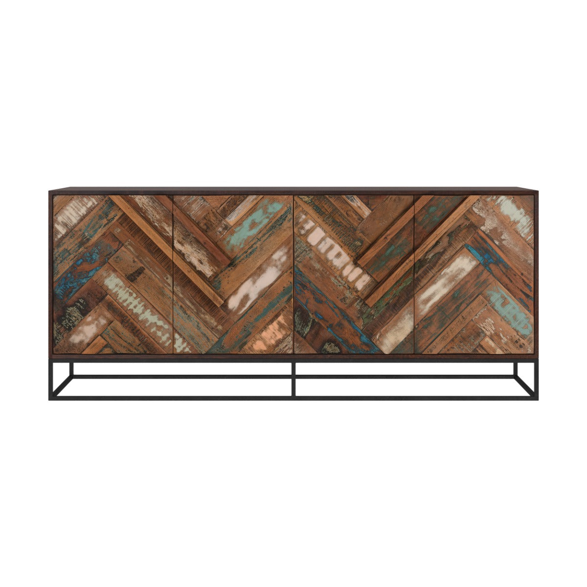 buffet en bois d acacia et bois recycle krabi