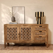buffet in legno di mango jaya con intagli rdv deco contenitori