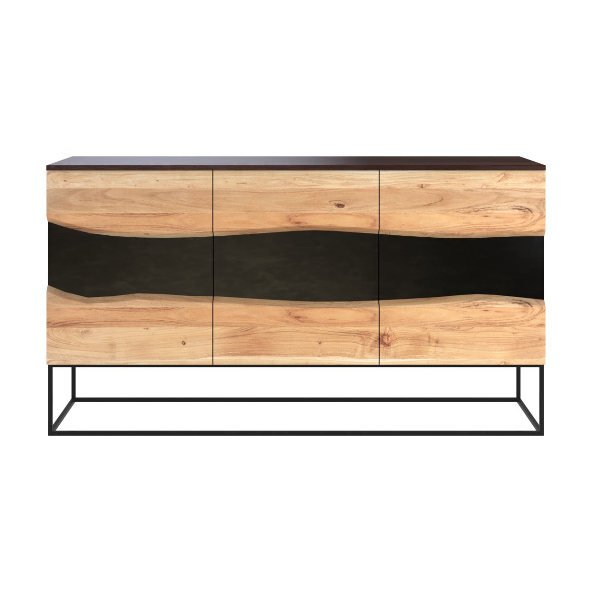 buffet en bois et metal noir alabama