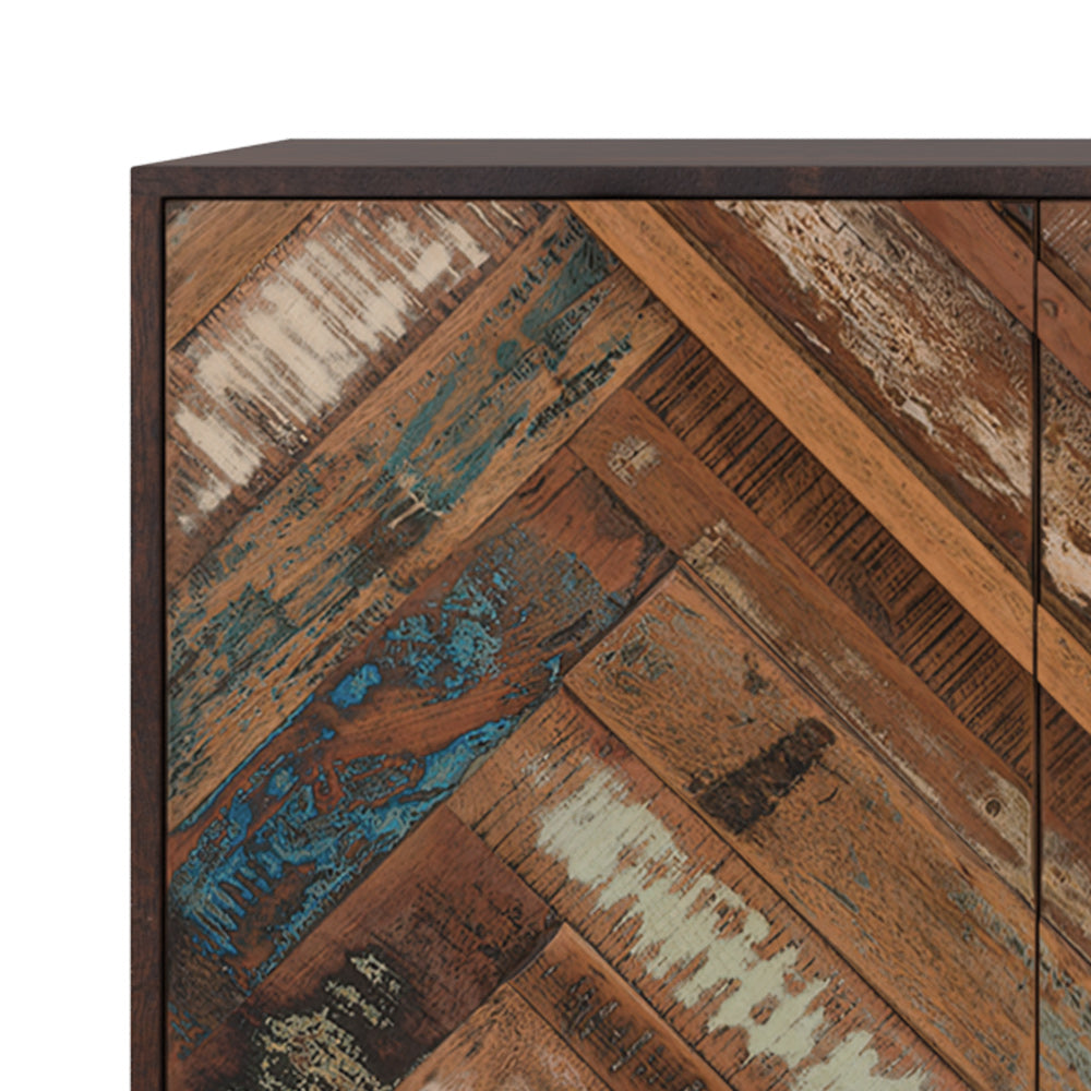 buffet krabi en bois d acacia et recycle 4 portes