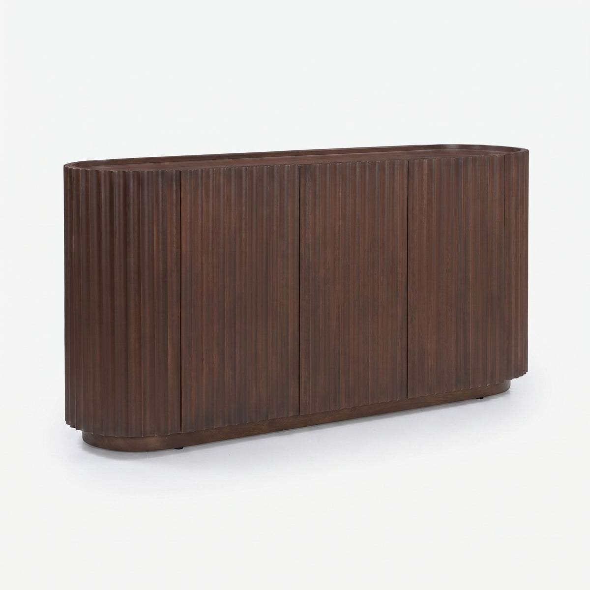 Buffet Lio en bois de manguier noyer, vue de trois quarts - Maison Pavane