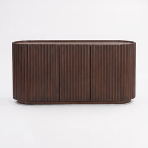 Buffet Lio en bois de manguier noyer, vue frontale - Maison Pavane