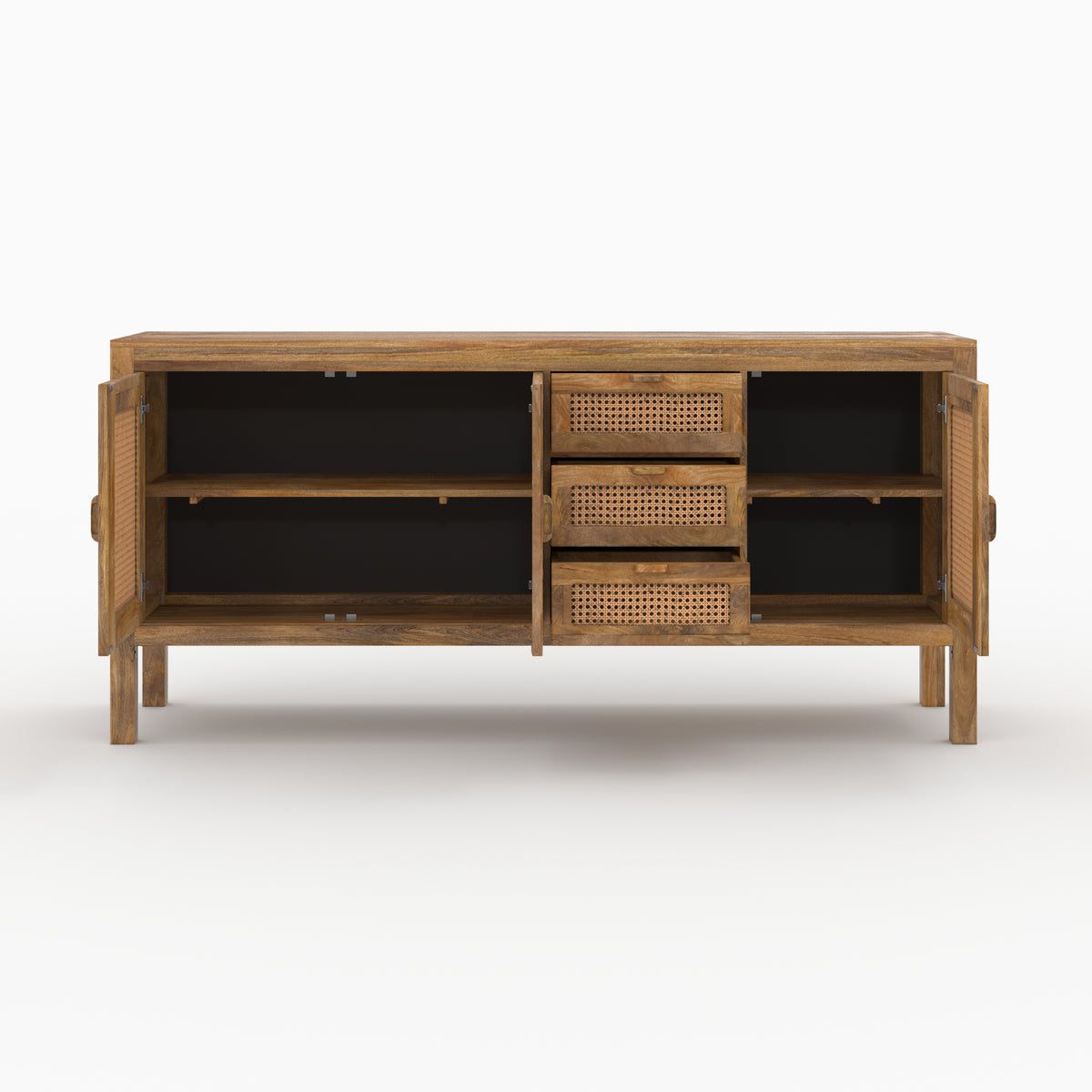 buffet tiki en cannage 3portes et 3 tiroirs rdv deco