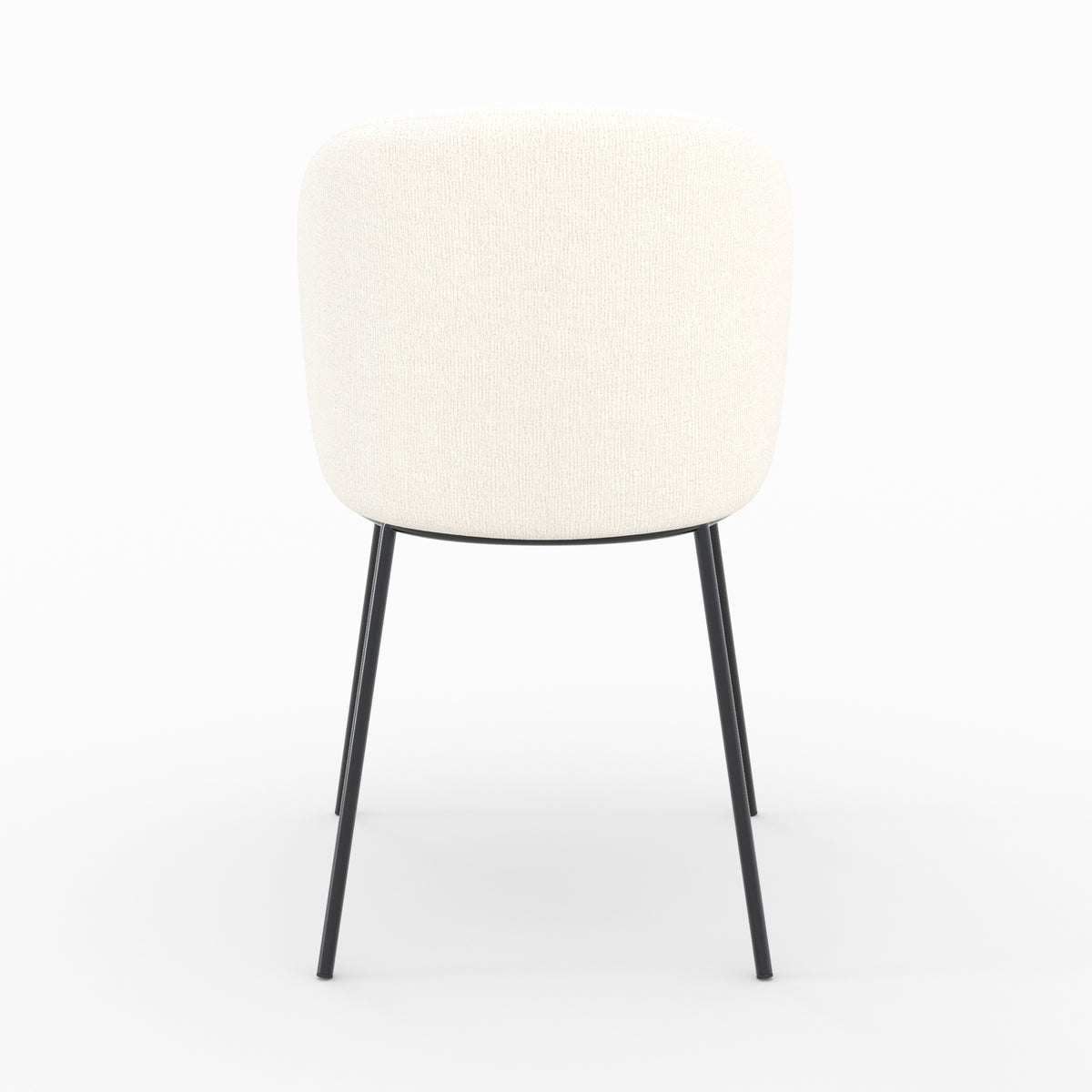Bulle chaise tissu doux blanc pieds métal noir vue arrière