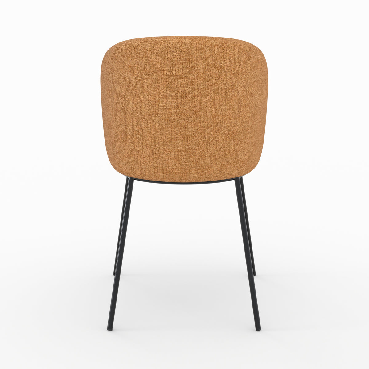 Bulle chaise tissu jaune moutarde pieds métal noir vue arrière