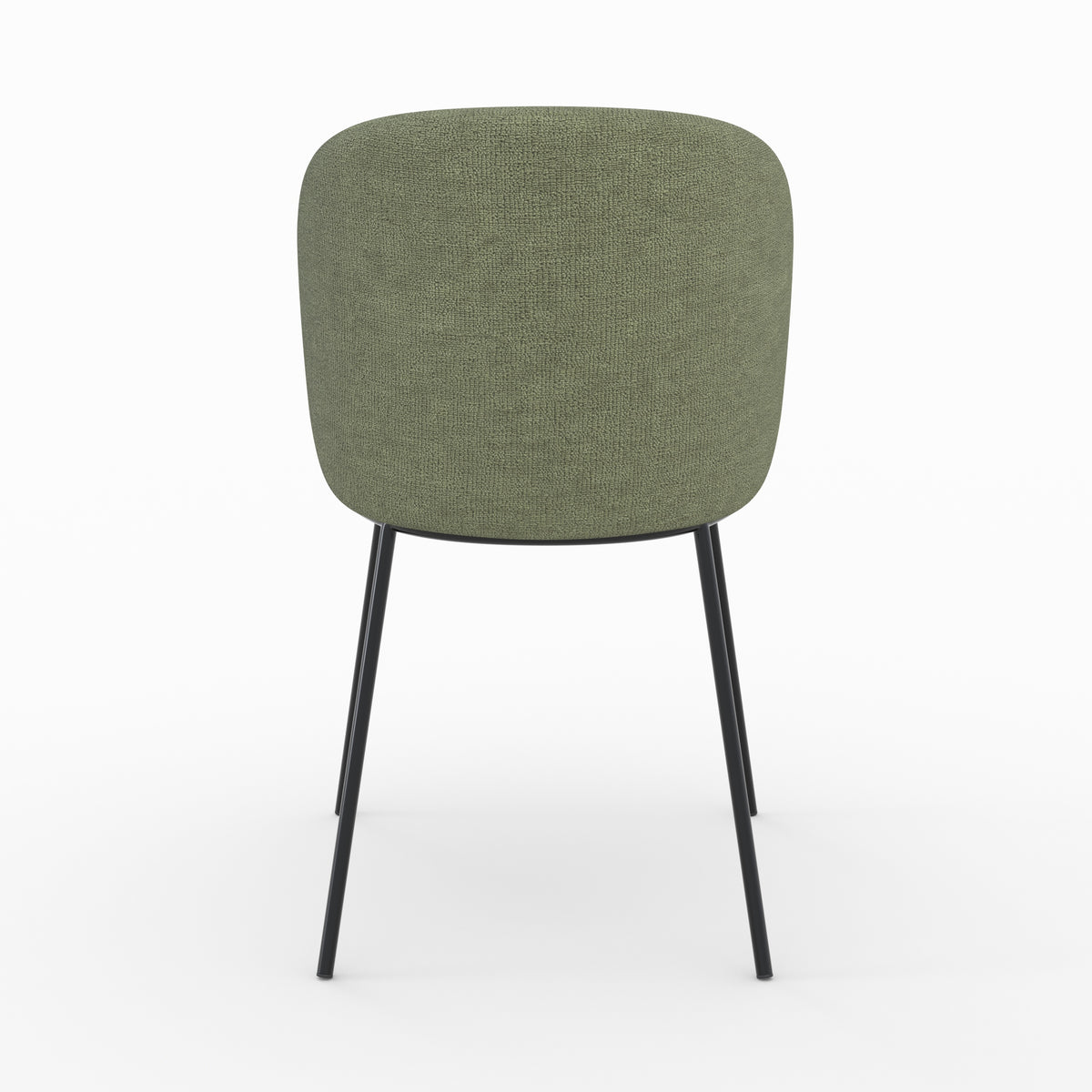 Bulle chaise tissu vert kaki pieds métal noir vue arrière