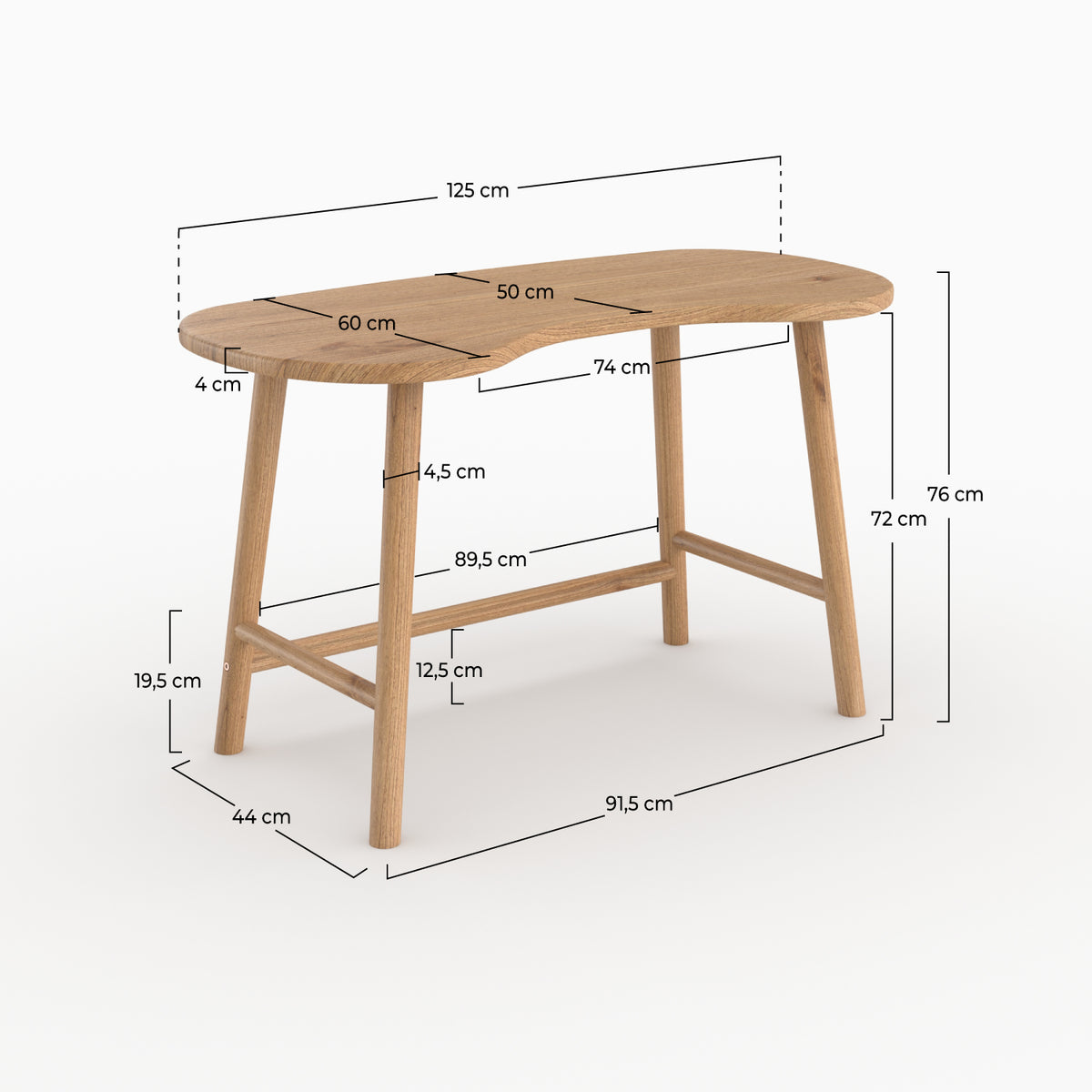 Bureau Brandan en bois massif de mindi