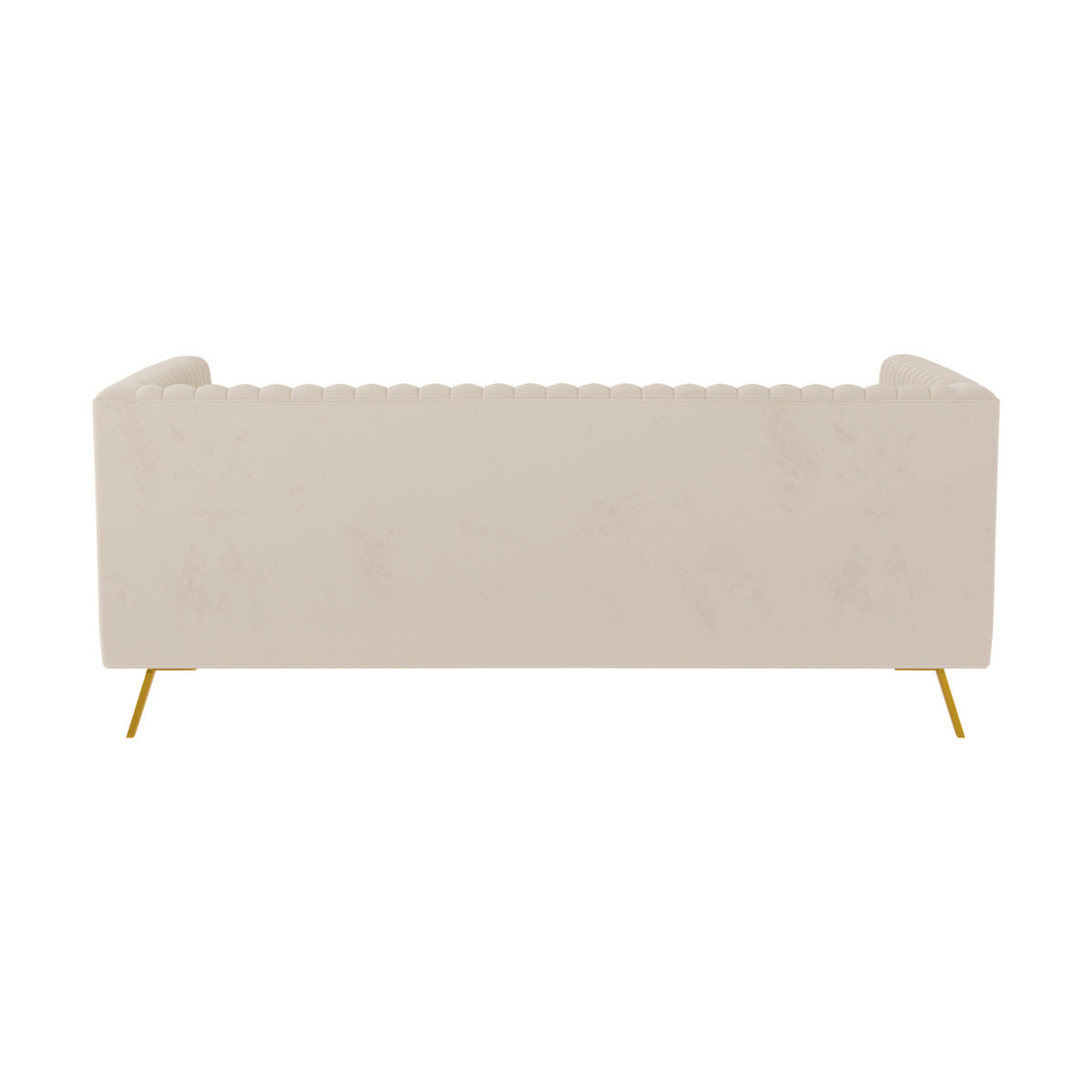 Canapé 2 places Gatsby velours beige vue dos – Maison Pavane