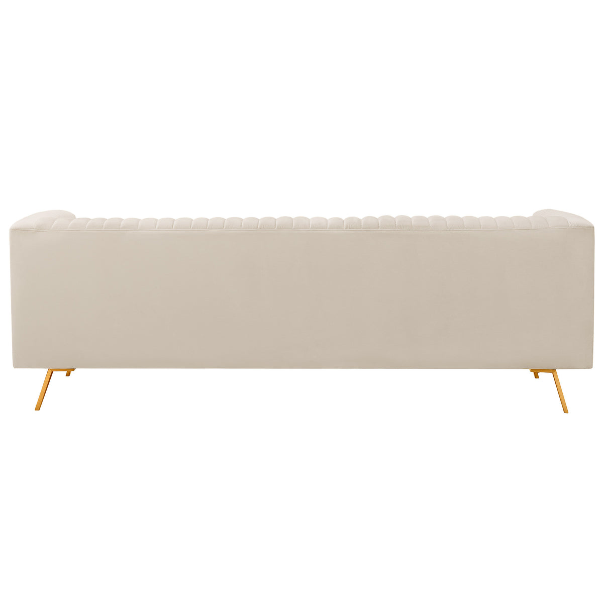 Canapé 3 places Gatsby velours beige vue dos – Maison Pavane