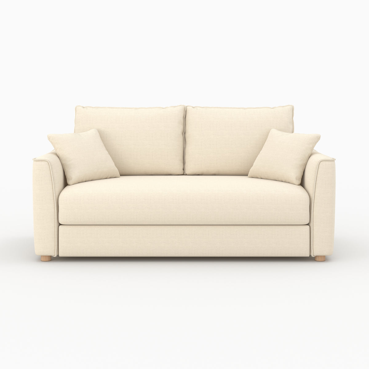 canape convertible 2 places en tissu texture beige olympe
