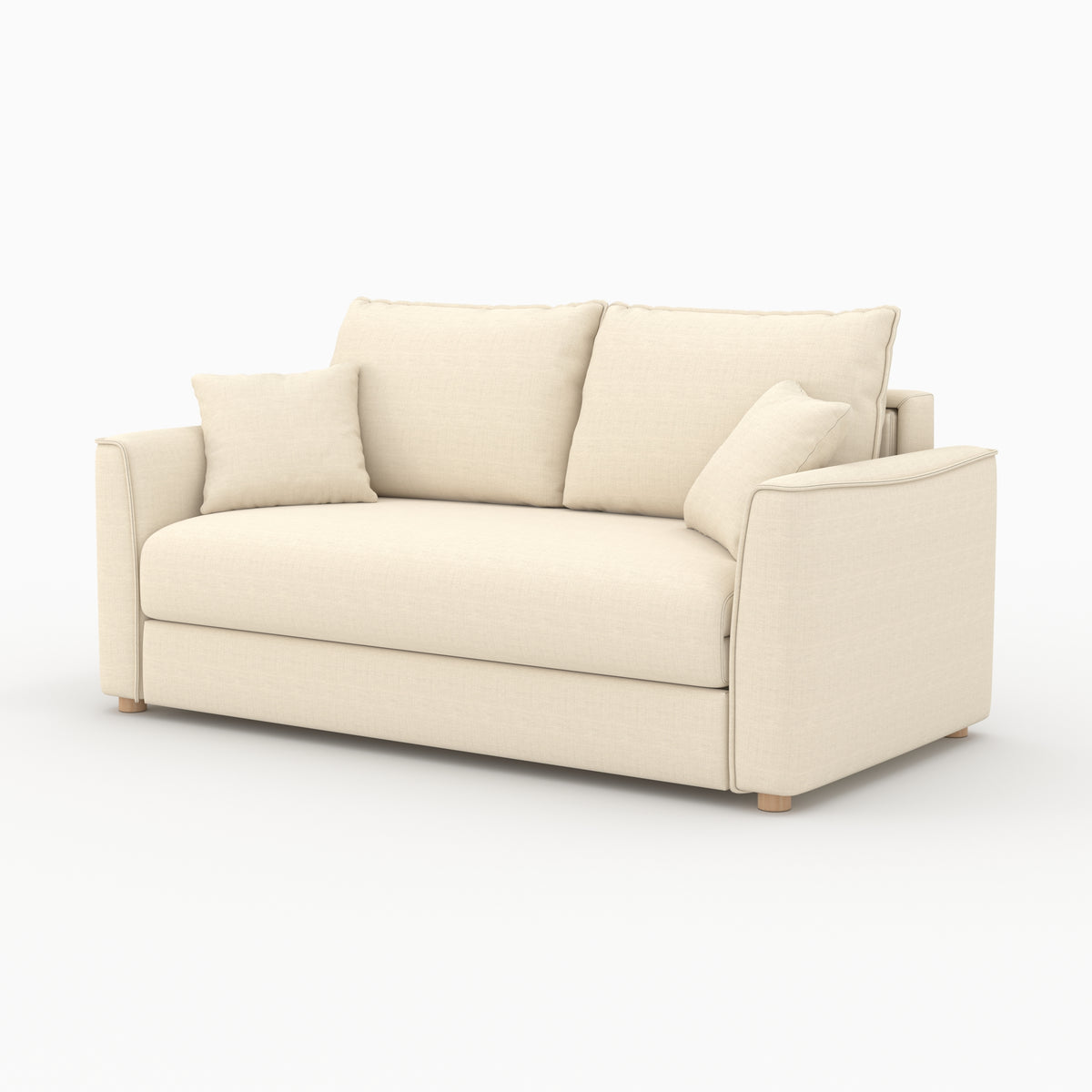 canape convertible 2 places olympe en tissu texture beige