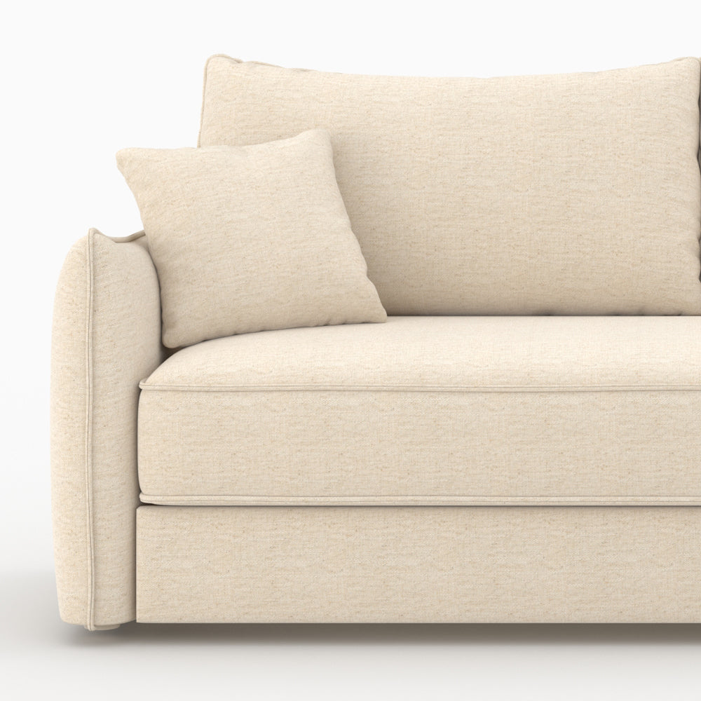 canape convertible 3 places celeste en tissu blanc casse