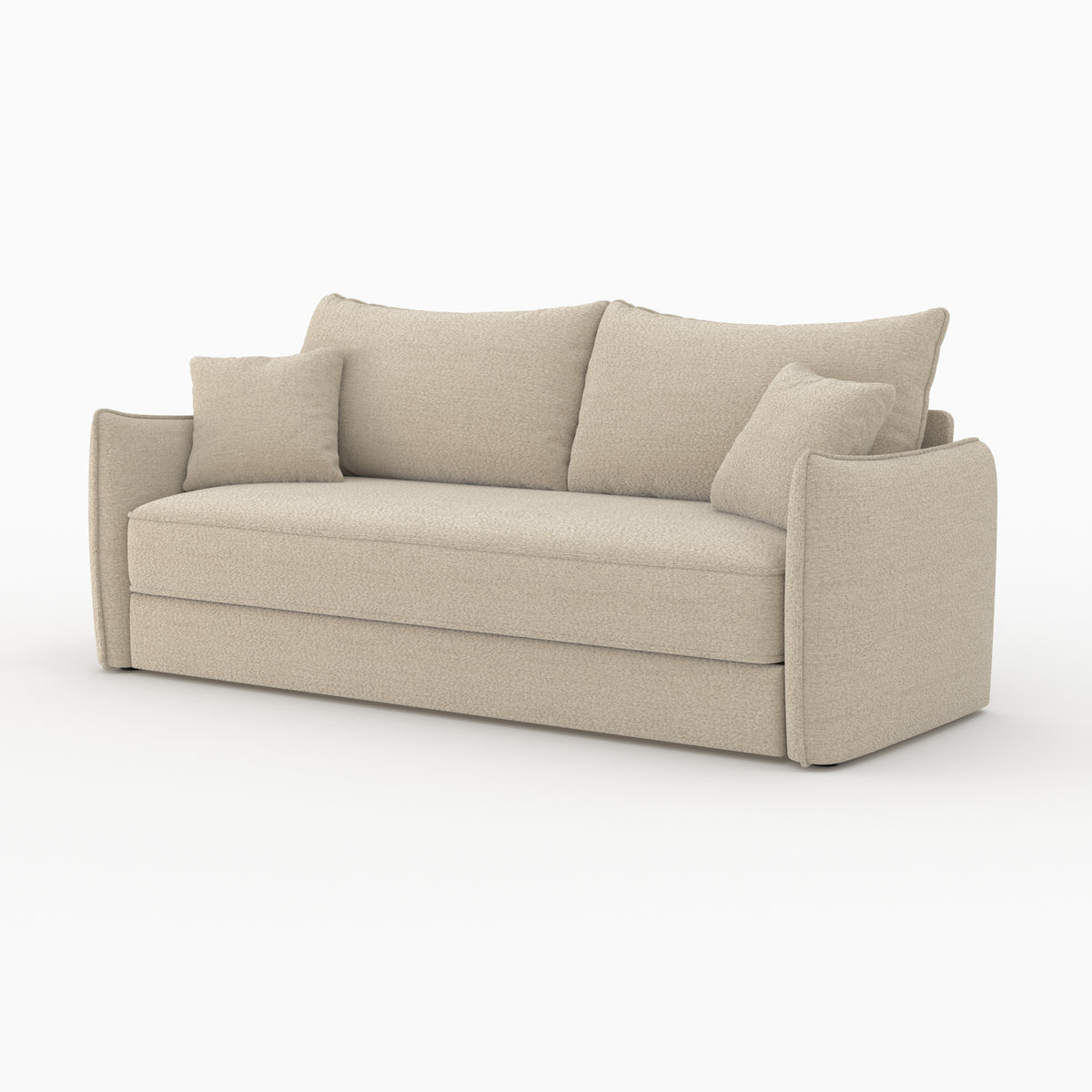 canape convertible 3 places celeste en tissu effet lin beige