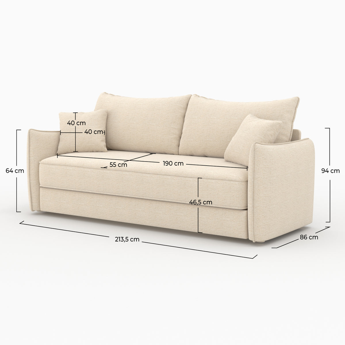 canape convertible 3 places celeste en tissu lin blanc casse canape lit