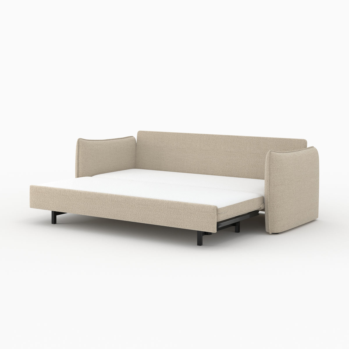 canape convertible 3 places celeste tissu effet lin beige
